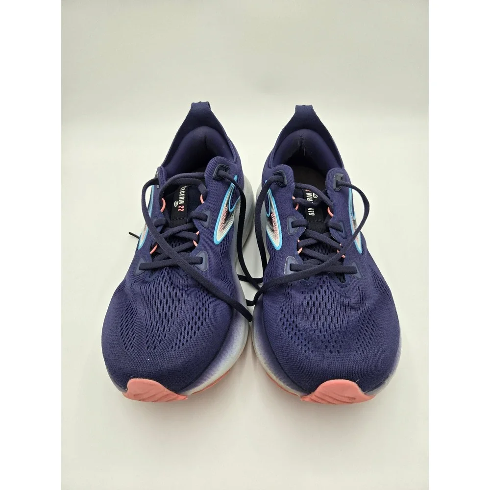 Brooks Glycerin 22 Womens Size 9 2E Running Shoes‎ Navy Purple Blue Coral